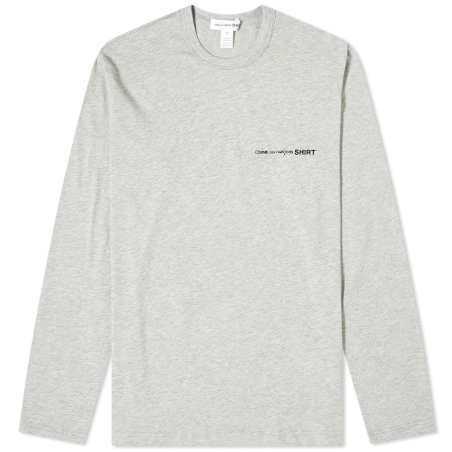 売り切れ必至 コム デ ギャルソン Comme Des Garcons Shirt メンズ 長袖tシャツ ロゴtシャツ トップス Long Sleeve Logo Tee Grey 在庫一掃 Cantinhoalgarvio Com