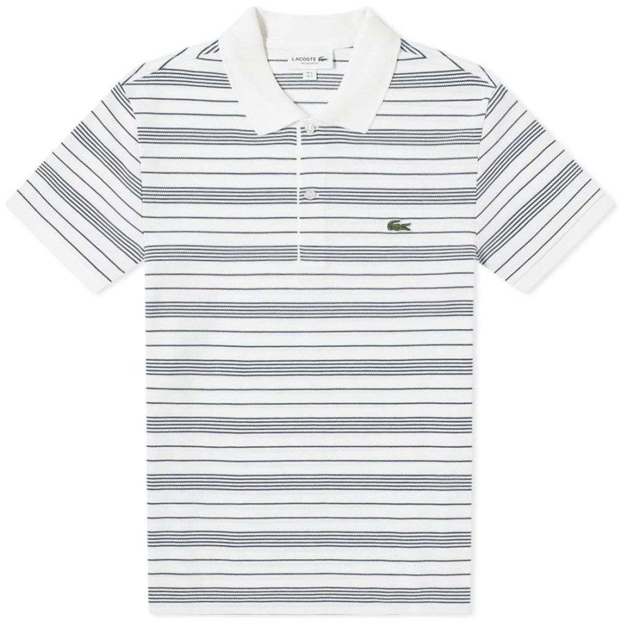 ラコステ Lacoste メンズ ポロシャツ トップス Stripe Polo White Navy Sfmadvisors Com