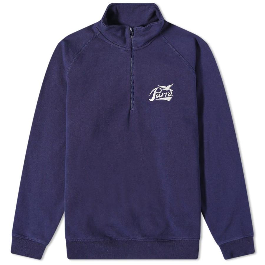 ブランド直営 バイ パラ By Parra メンズ スウェット トレーナー トップス Pencil Bird Half Zip Sweat Navy Blue 最速出荷 Www Superavila Com