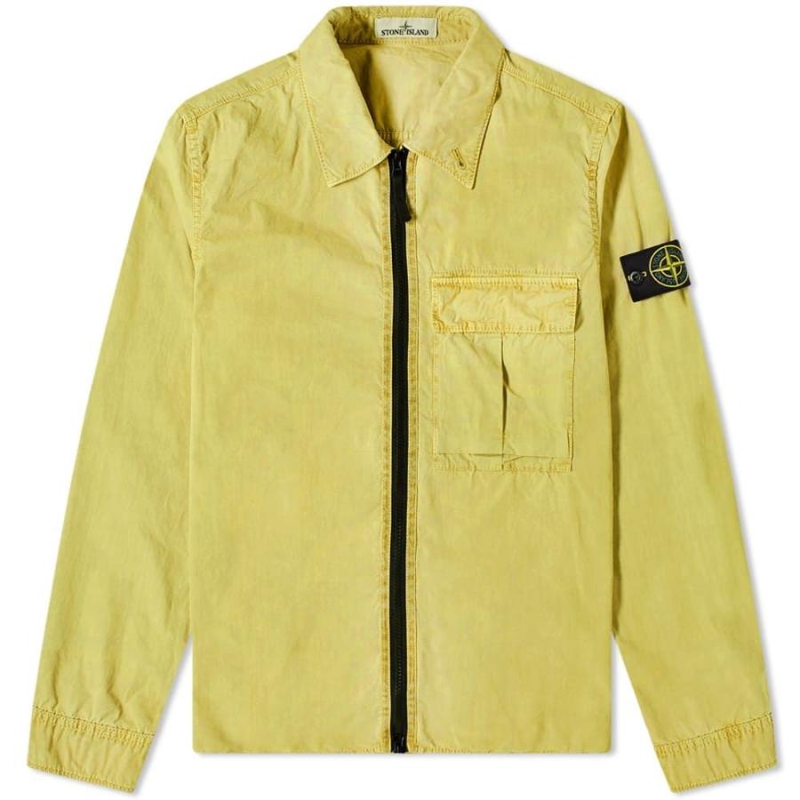 ストーンアイランド Stone Island メンズ ジャケット オーバーシャツ アウター Garment Dyed Zip Overshirt Senape Mohmmadiyon Com