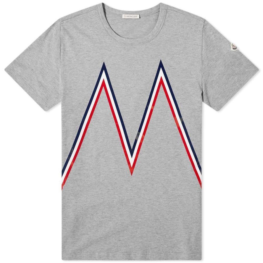 モンクレール Moncler メンズ Tシャツ トップス Big M Tee Grey Melange Jsonic Ca