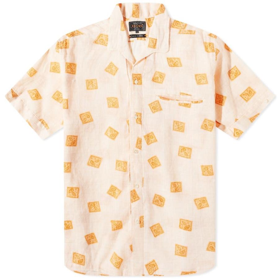 ファッション 宅配便送料無料 ビームス プラス Beams Plus メンズ 半袖シャツ トップス Short Sleeve Italian Collar Shirt Orange 7tx85fres8 Www Boulevardrestaurants Com