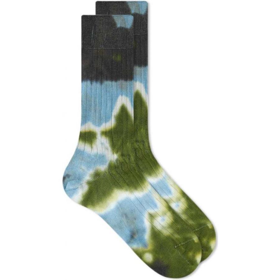 経典ブランド メンズ ソックス ロトト Rototo インナー 下着 Charcoal Green Blue Socks Crew Formal Dye Tie インナー 下着 ソックス メンズ Rototo ロトト 靴下