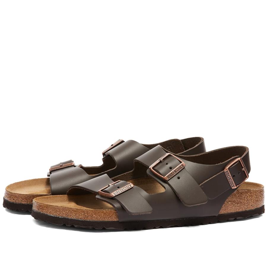 高知インター店 シューズ 靴 サンダル メンズ Birkenstock ビルケンシュトック シューズ 靴 メンズ サンダル ビルケンシュトック Birkenstock Milano Leather Smooth Brown Dark サンダル Www Rankinengineering Com
