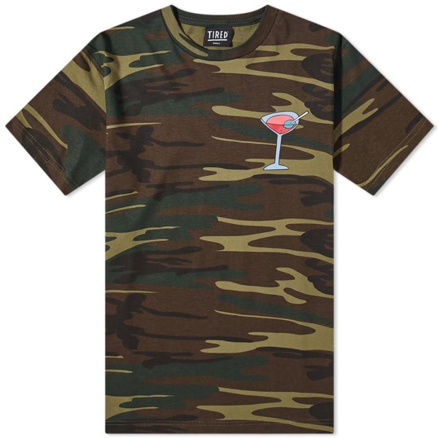 【特別訳あり特価】 タイレッドスケートボード Tired Skateboards メンズ Tシャツ トップス Dirty Martini Tee Camo 半袖