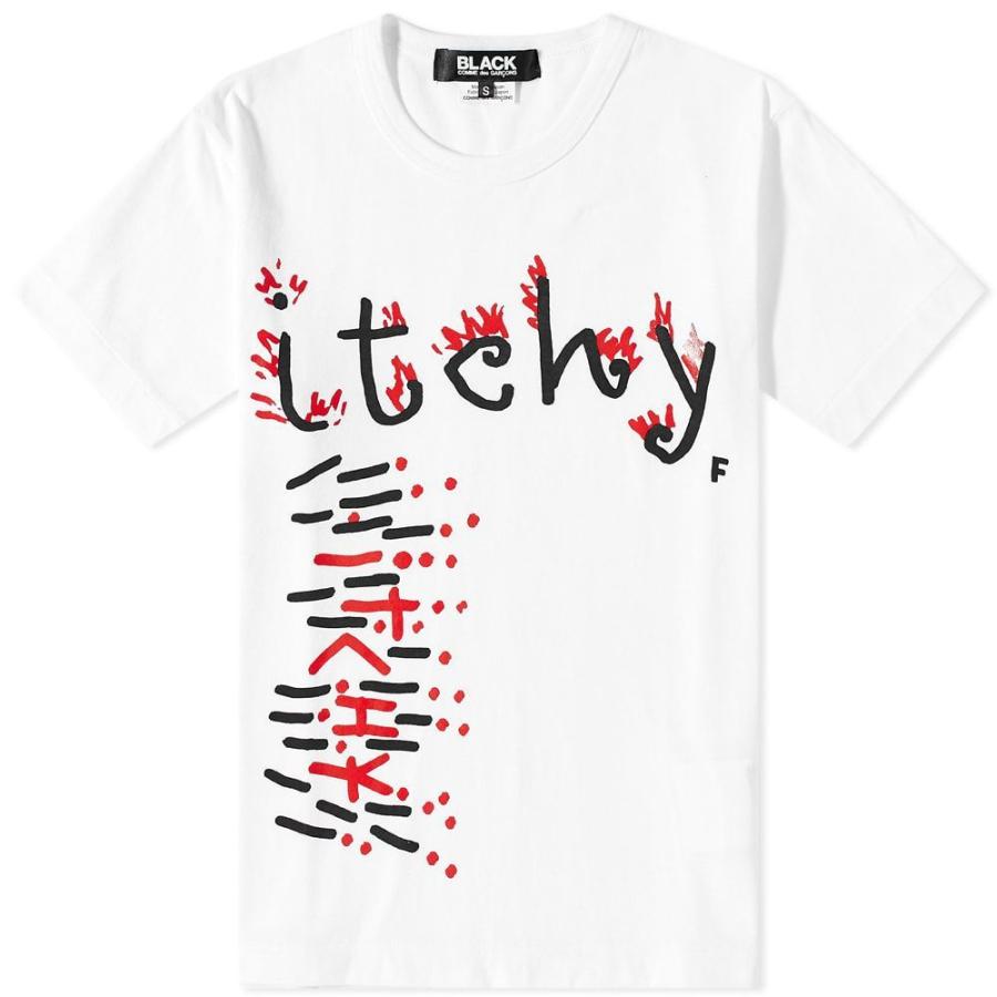 超目玉 12月 Garcons Des Comme コムデギャルソン メンズ Tシャツ コムデギャルソン Black Garcons Des Comme Black White Tee Itchy トップス Tシャツ メンズ Tシャツ カットソー