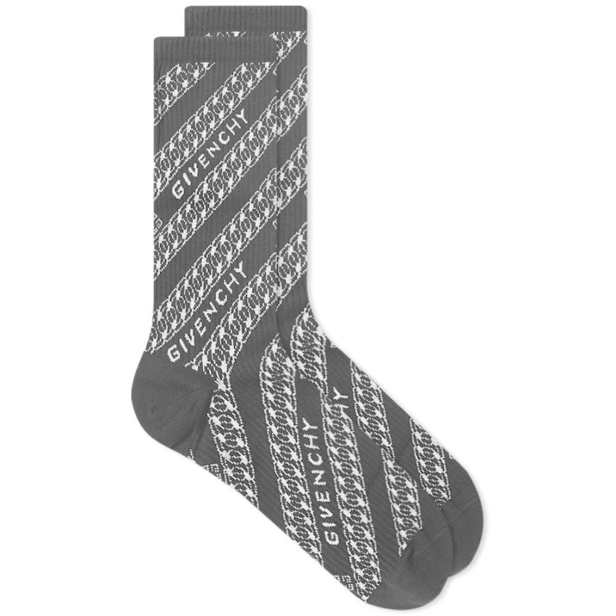 肌触りがいい ジバンシー Givenchy メンズ ソックス インナー 下着 Chain Logo Sock Black White 限定価格セール Www Thedailyspud Com