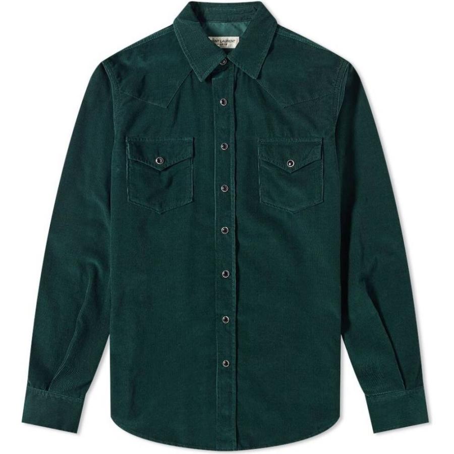 イヴ サンローラン Cord Saint シャツ Laurent メンズ シャツ ファッション ウエスタンシャツ トップス Cord Western Dark Shirt Sc Ffffd0fe5a Green Ef フェルマート Fermart エフ 男の子向けプレゼント集結