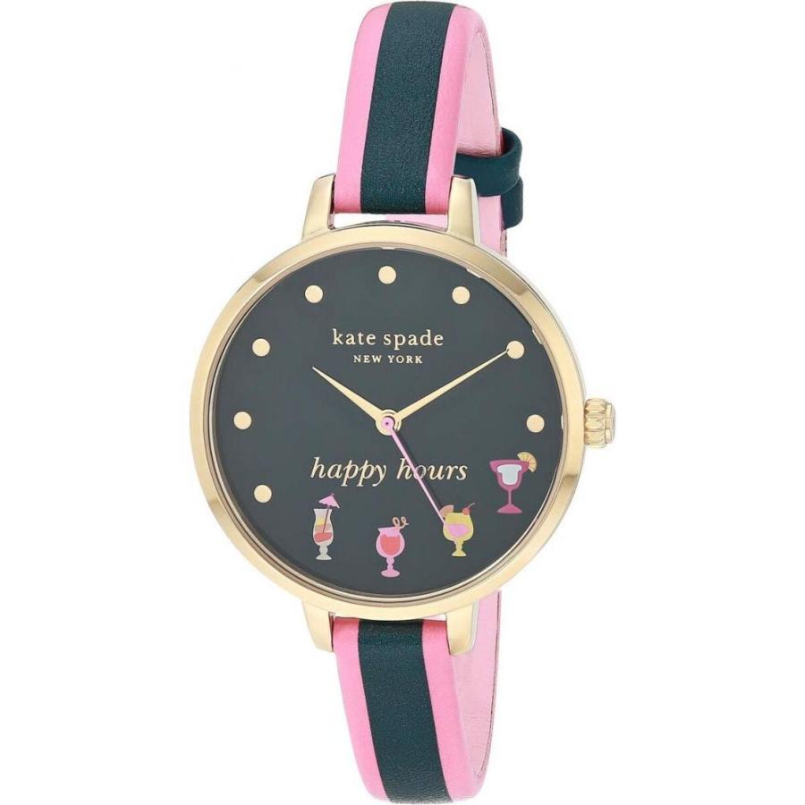 クリアランスセール ケイト スペード Kate Spade New York レディース 腕時計 Metro Three Hand Leather Watch Pink Navy 再入荷 Www Skylanceronline Com