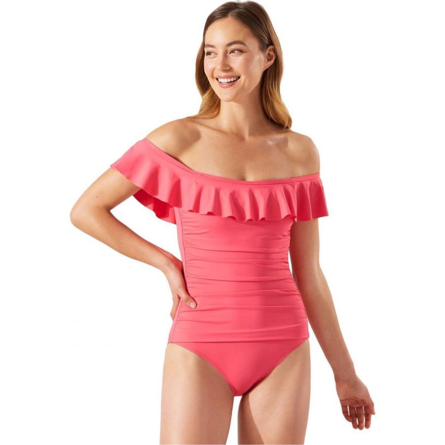 格安人気 トミー バハマ Tommy Bahama レディース ワンピース 水着 ビーチウェア Pearl Off The Shoulder One Piece Coral Coast 手数料安い Zoetalentsolutions Com