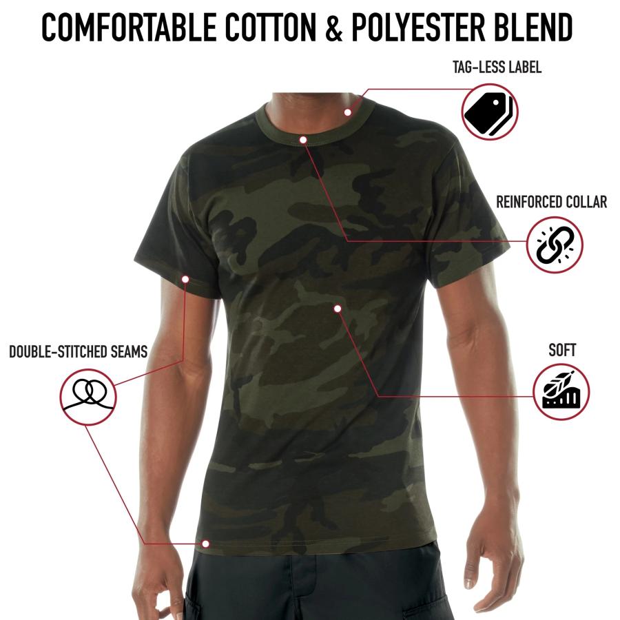 USA ミリタリーTシャツ 迷彩 Midnight Woodland Camo メンズ ロスコ アメリカ直輸入 ROTHCO CAMO T-SHIRTS | ROTHCO | 05