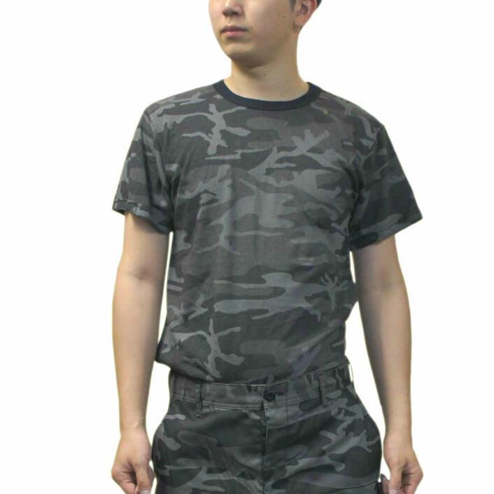 USA ミリタリーTシャツ 迷彩 ブラックカモ柄 メンズ ロスコ アメリカ直輸入 ROTHCO CAMO T-SHIRTS 米軍 レプリカ仕様 | ROTHCO