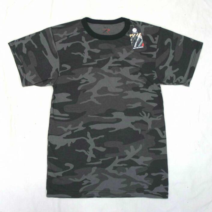 USA ミリタリーTシャツ 迷彩 ブラックカモ柄 メンズ ロスコ アメリカ直輸入 ROTHCO CAMO T-SHIRTS 米軍 レプリカ仕様 | ROTHCO | 01