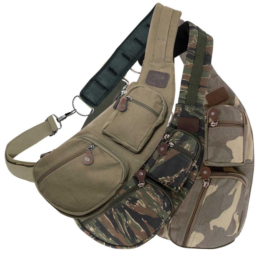 クロスボディバッグ ヴィンテージ加工 キャンバス生地 USAロスコ社 動きやすく、丁度よいサイズのショルダーバッグ | ROTHCO