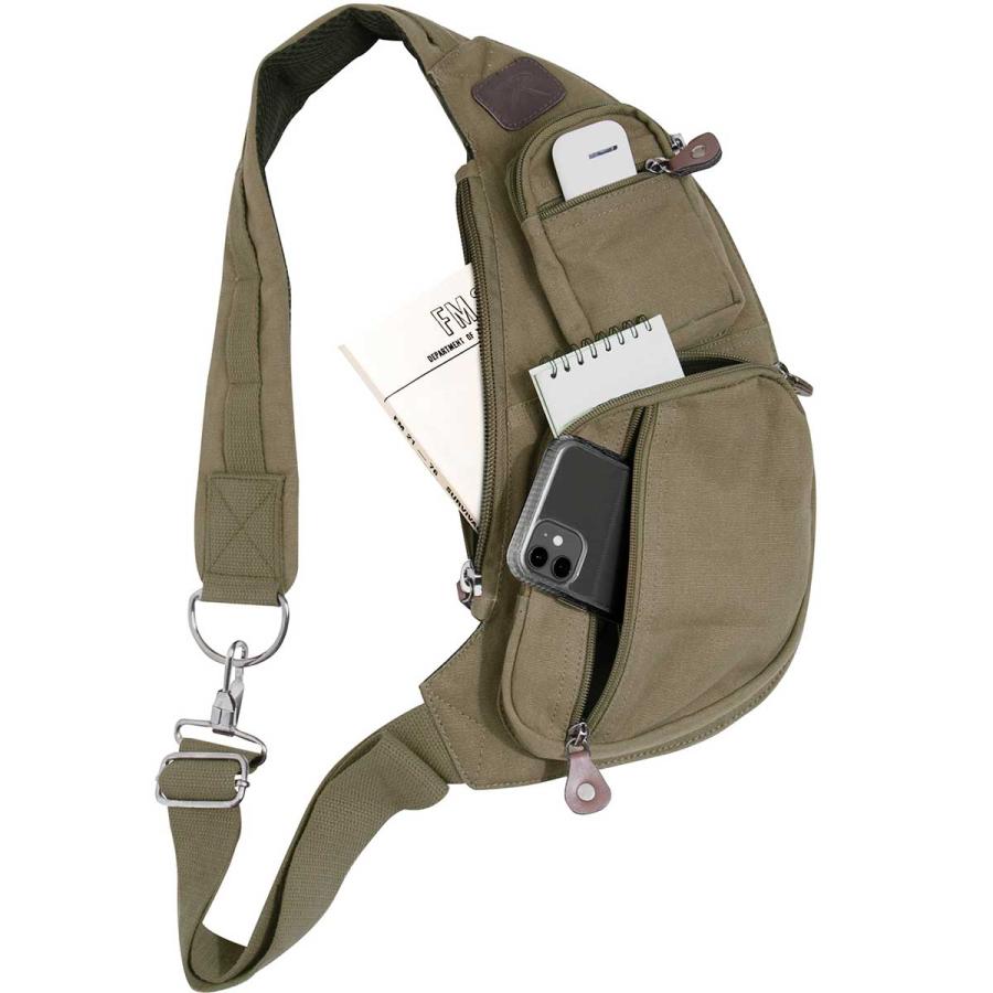 クロスボディバッグ ヴィンテージ加工 キャンバス生地 USAロスコ社 動きやすく、丁度よいサイズのショルダーバッグ | ROTHCO | 01