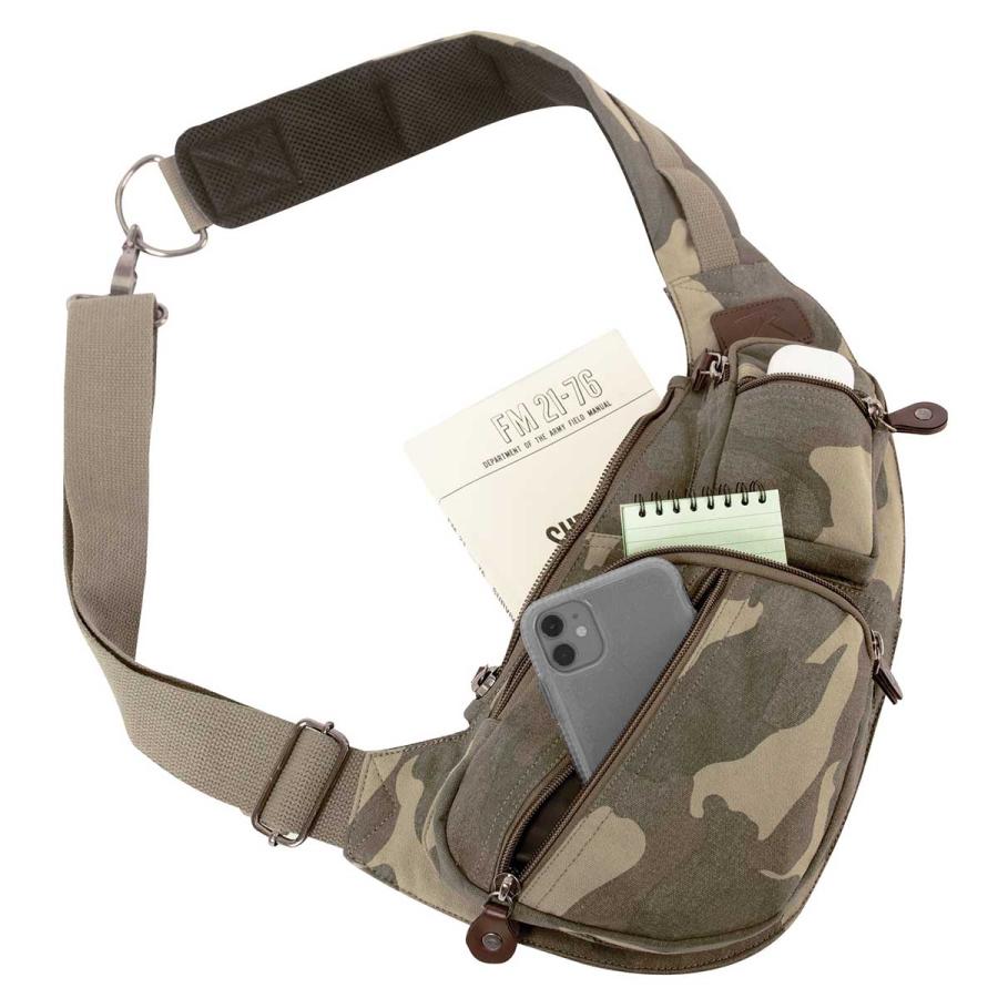 クロスボディバッグ ヴィンテージ加工 キャンバス生地 USAロスコ社 動きやすく、丁度よいサイズのショルダーバッグ | ROTHCO | 04