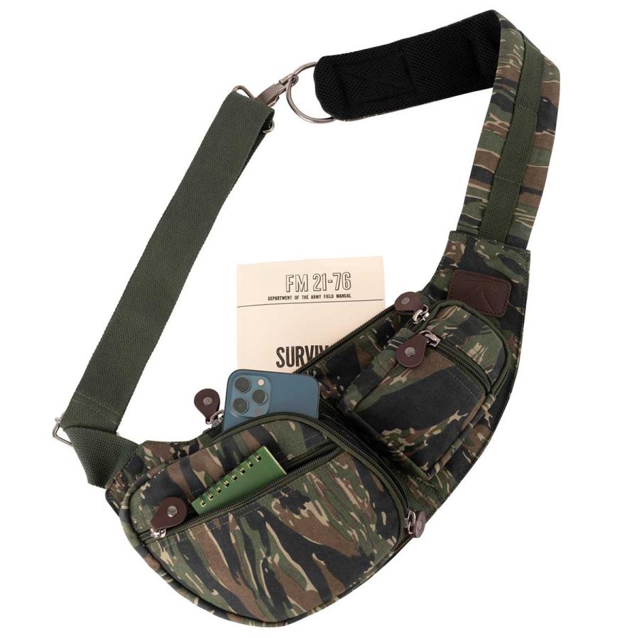 クロスボディバッグ ヴィンテージ加工 キャンバス生地 USAロスコ社 動きやすく、丁度よいサイズのショルダーバッグ | ROTHCO | 05