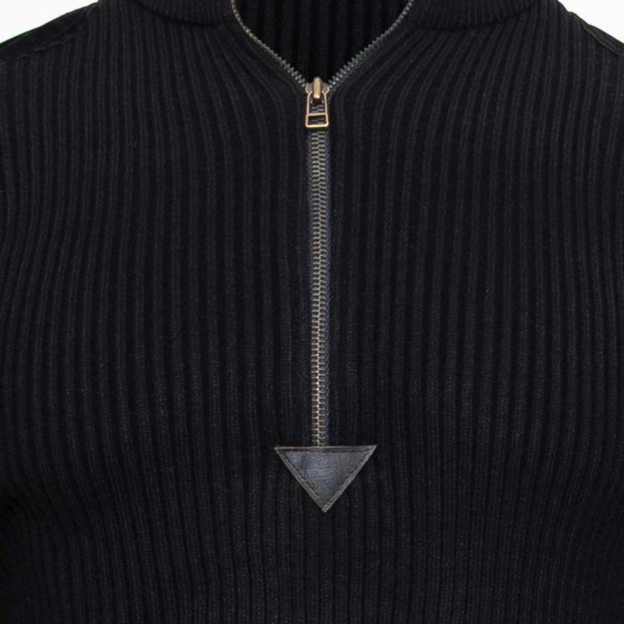 送料無料 ミリタリー  黒いコマンドセーター ジップアップ仕様 軍用インナー Rothco Quarter Zip Acrylic Commando Sweater | ROTHCO | 05