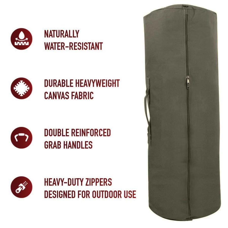 全長126cm Giant (266 Liters) サイズ ダッフルバッグ 防水加工 キャンバス生地 サイドジッパー ロスコ 耐水生地 ジムバッグ ボストンバッグ | ROTHCO | 03