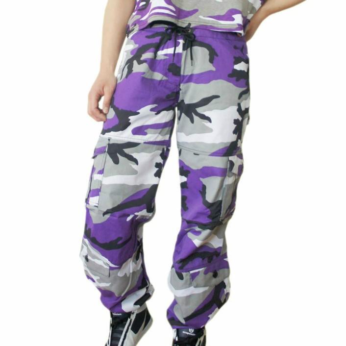 送料無料 ダンス バイオレット迷彩 パラシュート ファティーグパンツ ダンシング仕様　ロスコ　ウィメンズ CAMO Paratrooper Fatigue Pants | ROTHCO | 01