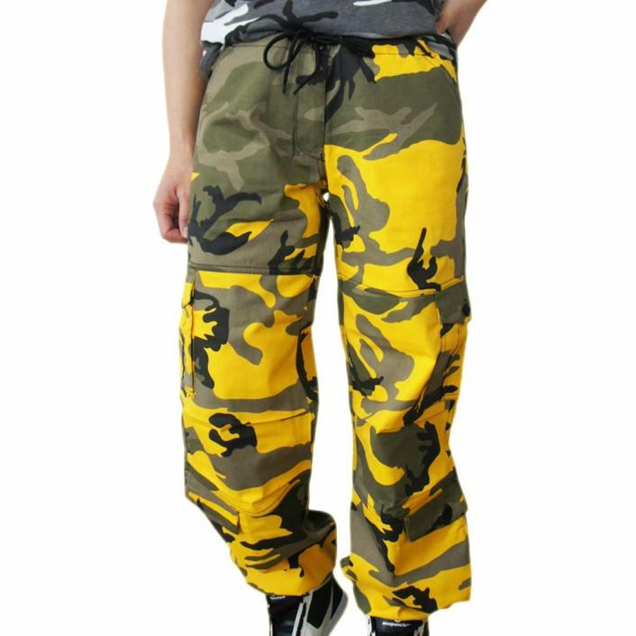 送料無料 ダンス イエロー迷彩 パラシュート ファティーグパンツ ダンシング仕様　ロスコ　ウィメンズ CAMO Paratrooper Fatigue Pants | ROTHCO | 01