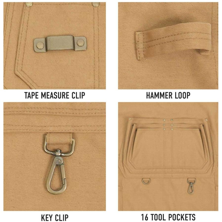 送料無料 アメリカン ワーキングエプロン 多目的ポケット Rothco Canvas Full Work Apron キャンバス フルワークエプロン | ROTHCO | 05