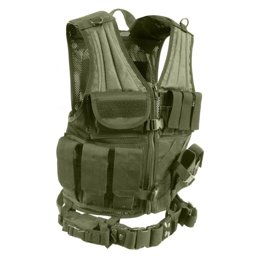 送料無料 SWAT 戦闘ベスト OD 完全武装　右利きガン装着フォルダー付 ロスコ　マルチカムタクティカルクロスドローベスト | ROTHCO | 03