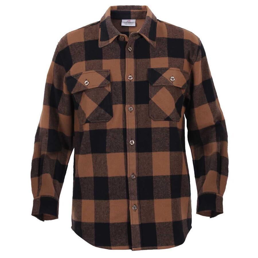 USAロスコ フランネルシャツ 茶黒 バッファローチェック ヘビーウエイト綿 ROTHCO Extra Heavyweight Buffalo Plaid Flannel Shirt！ | ROTHCO | 05