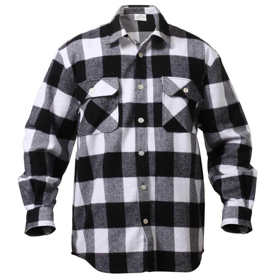 ROTHCO（ロスコ） USAロスコ フランネルシャツ 白黒 バッファロー
