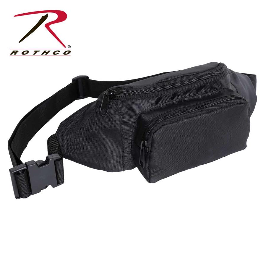 USAモデル ロスコ ミリタリー カジュアル ウエストバッグ ブラック Rothco Crossbody Fanny Pack | ROTHCO