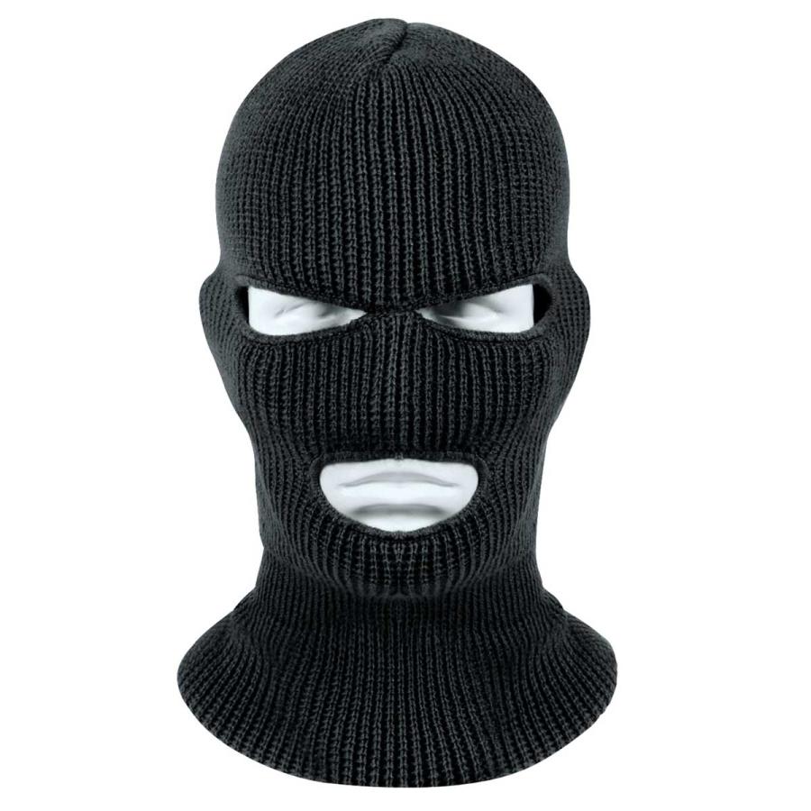 USAロスコ 防寒アイテム 黒い 3穴 目出しニット帽子 フルフェイス バラクラバ MADE IN USA | ROTHCO