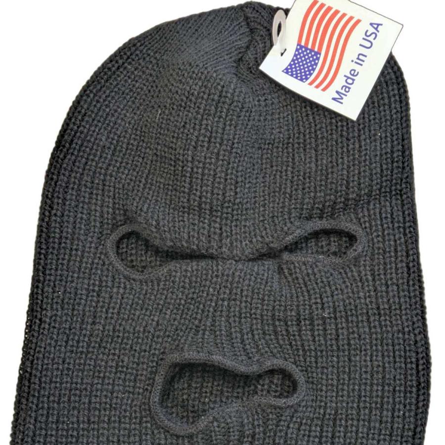 USAロスコ 防寒アイテム 黒い 3穴 目出しニット帽子 フルフェイス バラクラバ MADE IN USA | ROTHCO | 01