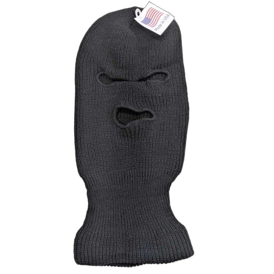 USAロスコ 防寒アイテム 黒い 3穴 目出しニット帽子 フルフェイス バラクラバ MADE IN USA | ROTHCO | 02