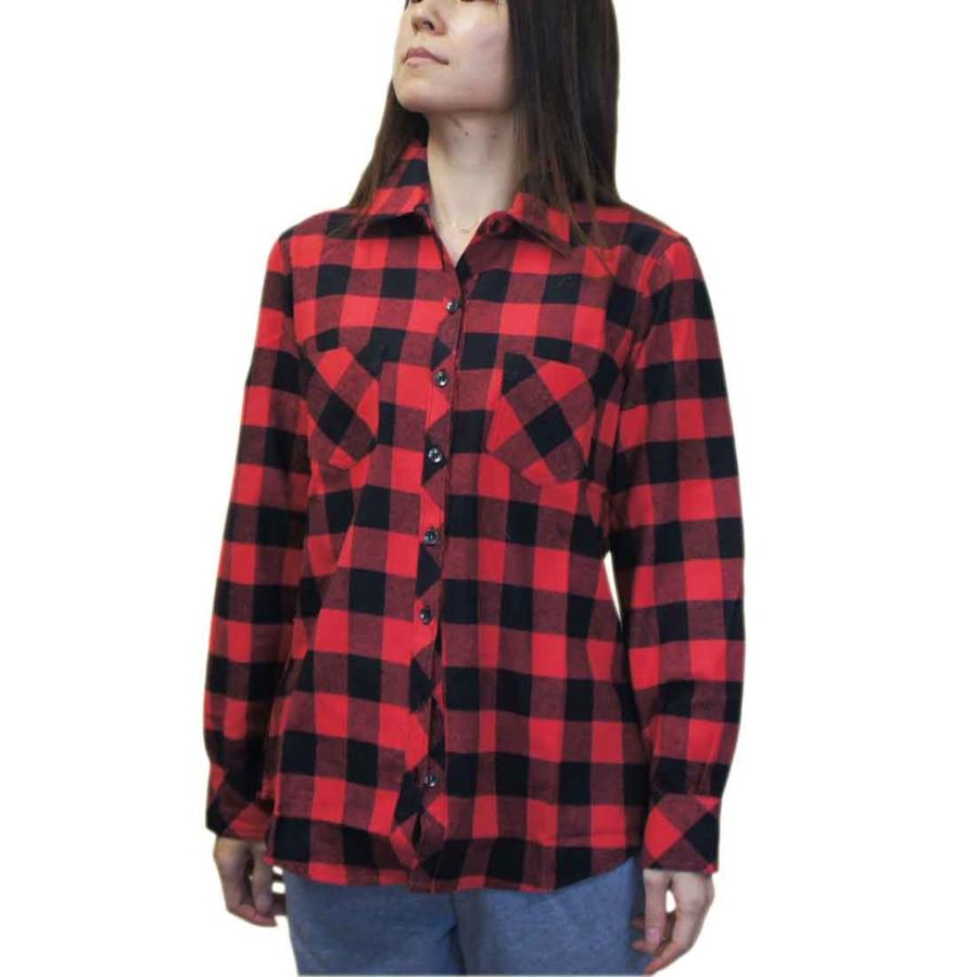 送料無料 フランネル ウエスタンシャツ ウィメンズ チェック赤 USA ロスコ＜Rothco＞Plaid Flannel Shirt