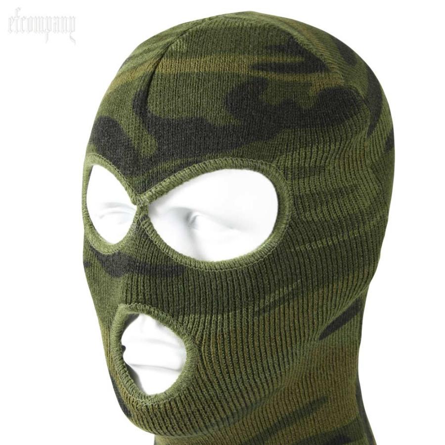 USAロスコ 防寒アイテム 迷彩 3穴 目出しニット帽子 フルフェイス バラクラバ | ROTHCO | 01