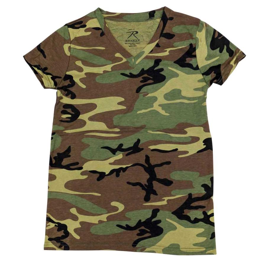 USA 迷彩Vネック ロング丈 Tシャツ ウィメンズ ロスコ Rothco Womens Long Length Camo V-Neck T-Shirt | ROTHCO | 02