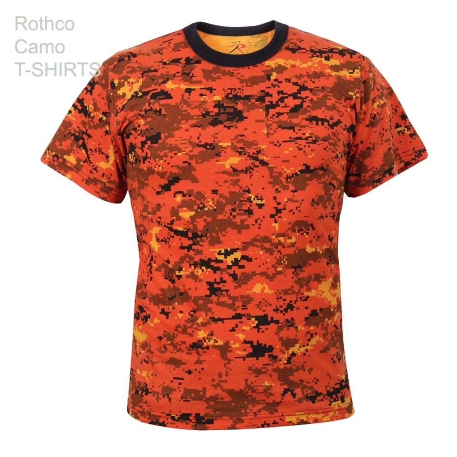 USA ミリタリーTシャツ 迷彩 オレンジ デジタル柄 メンズ ロスコ アメリカ直輸入 ROTHCO CAMO T-SHIRTS 米軍 レプリカ仕様 | ROTHCO | 02