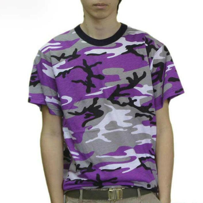 USA ミリタリーTシャツ 迷彩 バイオレット柄 メンズ ロスコ アメリカ直輸入 ROTHCO CAMO T-SHIRTS 米軍 レプリカ仕様 | ROTHCO