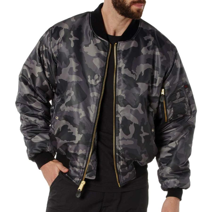 送料無料 黒の迷彩 MA-1フライトジャケット トップガン ロスコ BLAC CAMO ROTHCO ULTRA FORCE MA-1 FLIGHT JACKET！ | ROTHCO