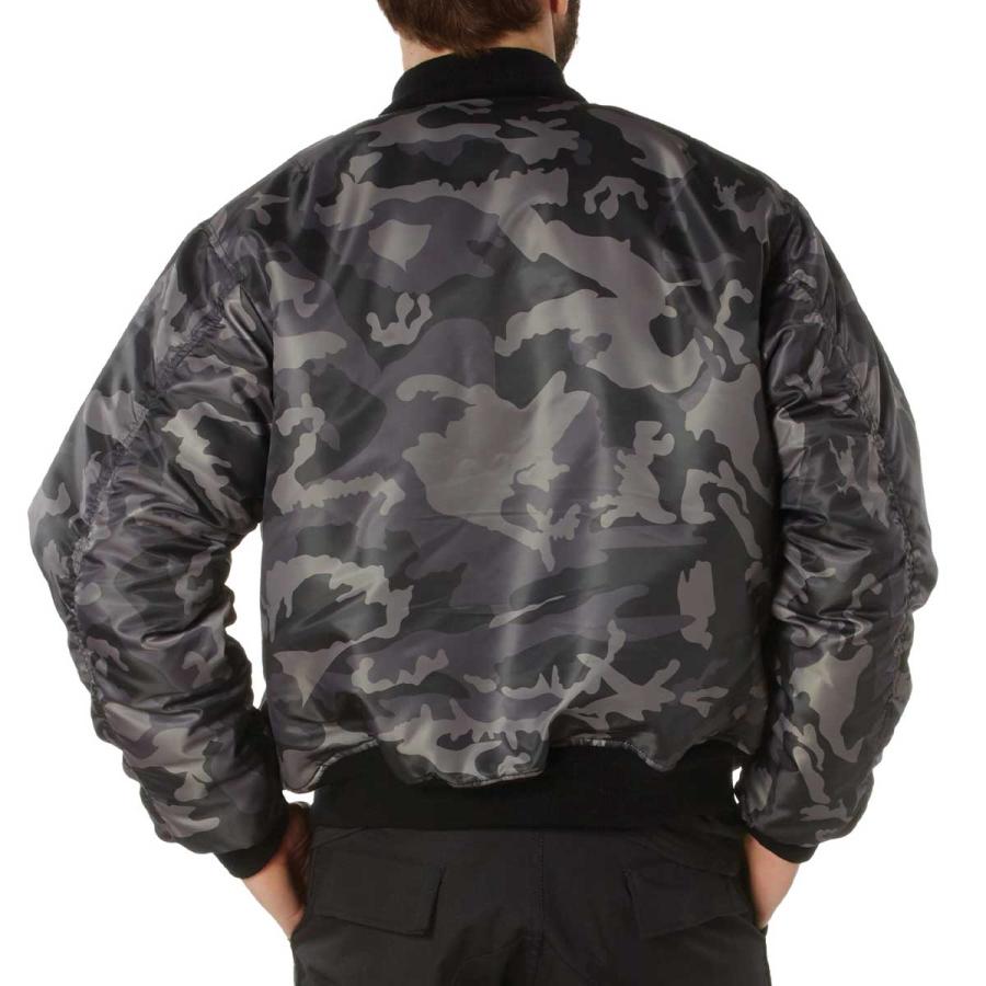 送料無料 黒の迷彩 MA-1フライトジャケット トップガン ロスコ BLAC CAMO ROTHCO ULTRA FORCE MA-1 FLIGHT JACKET！ | ROTHCO | 01
