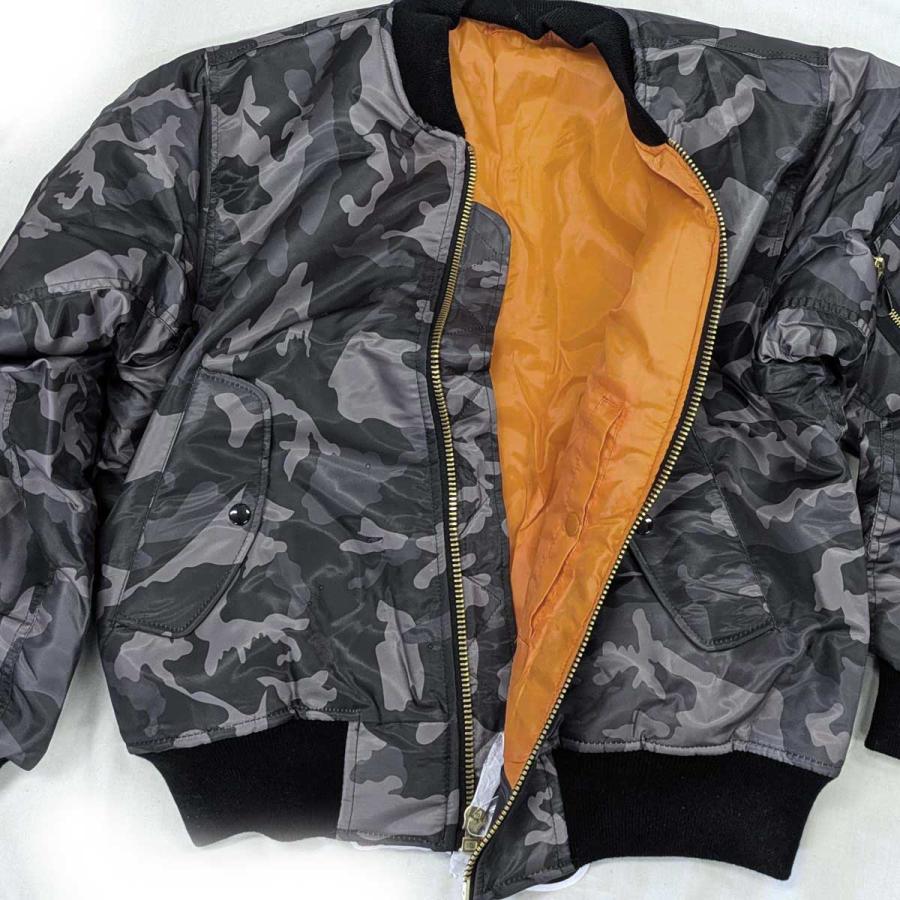 送料無料 黒の迷彩 MA-1フライトジャケット トップガン ロスコ BLAC CAMO ROTHCO ULTRA FORCE MA-1 FLIGHT JACKET！ | ROTHCO | 03