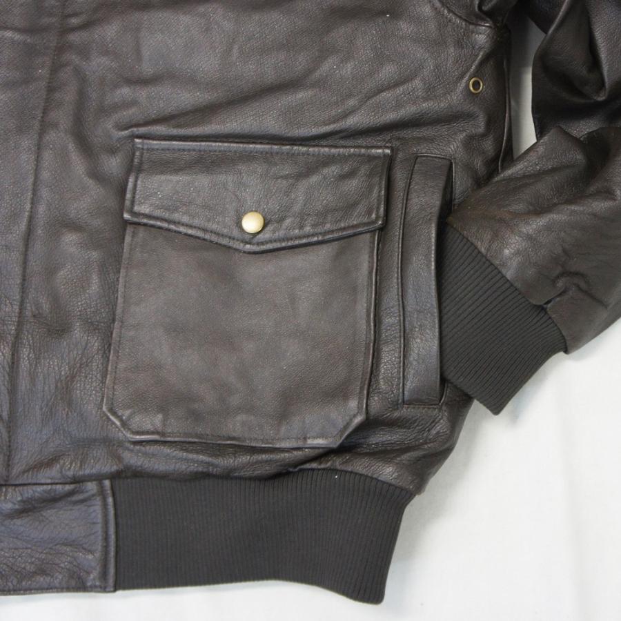 送料無料 復刻クラシック 革ジャン ロスコ レザー フライト ジャケット ブラウン ROTHCO A-2 BROWN LEATHER JACKETの画像