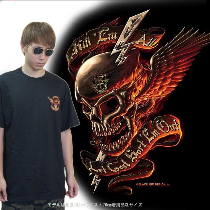 炎の骸骨 キル・エム・オールTシャツ アメリカ直輸入ROTHCO Black Ink  Kill Em All T-Shirt | ROTHCO | 02