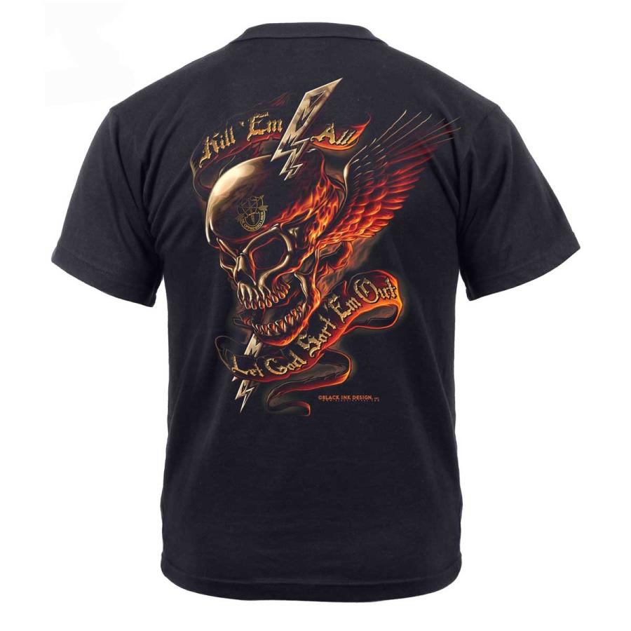 炎の骸骨 キル・エム・オールTシャツ アメリカ直輸入ROTHCO Black Ink  Kill Em All T-Shirt | ROTHCO | 05