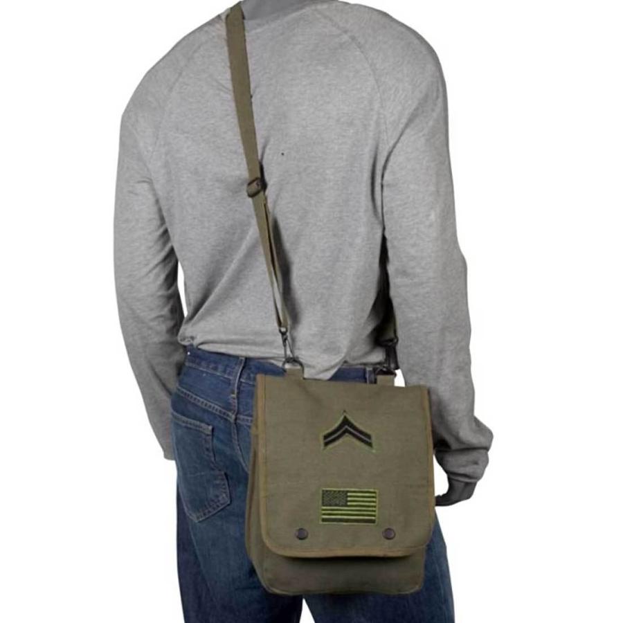 米軍GI ミリタリーショルダーバッグ コットン 9L サイズ  ロスコ 軍用地図収納カバン、タブレットも入ります | ROTHCO