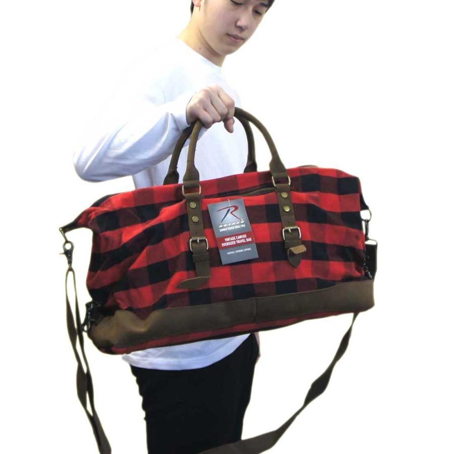 お泊り専用　タータンチェック USAボストンバッグ  60リットル容量 ミリタリー バック ヴィンテージ加工　ロスコ | ROTHCO | 02