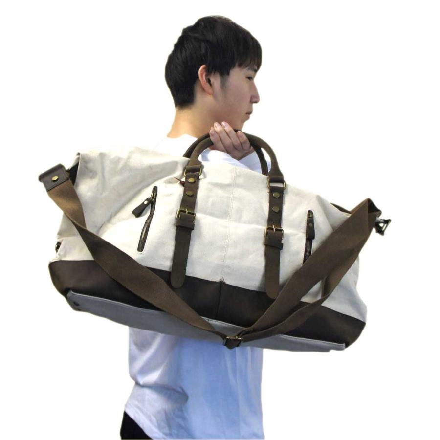 お泊り専用　キャンバス　ナチュラルカラー  USAボストンバッグ  60リットル容量 ミリタリー バック ヴィンテージ加工　ロスコ | ROTHCO | 02