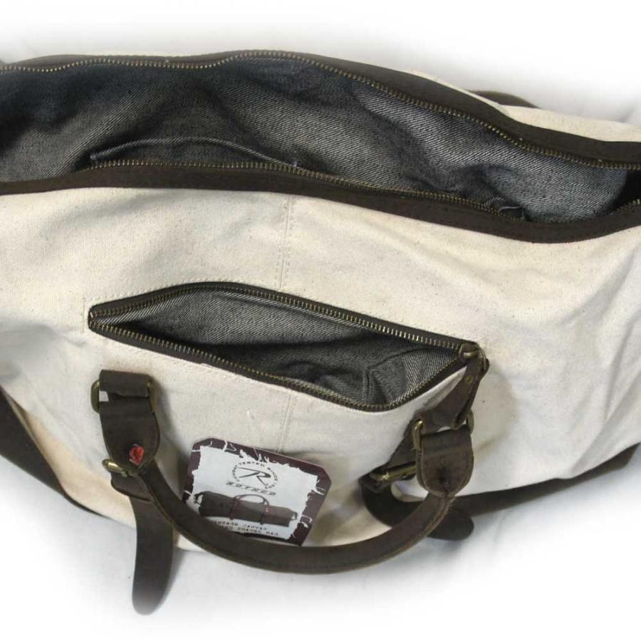 お泊り専用　キャンバス　ナチュラルカラー  USAボストンバッグ  60リットル容量 ミリタリー バック ヴィンテージ加工　ロスコ | ROTHCO | 05