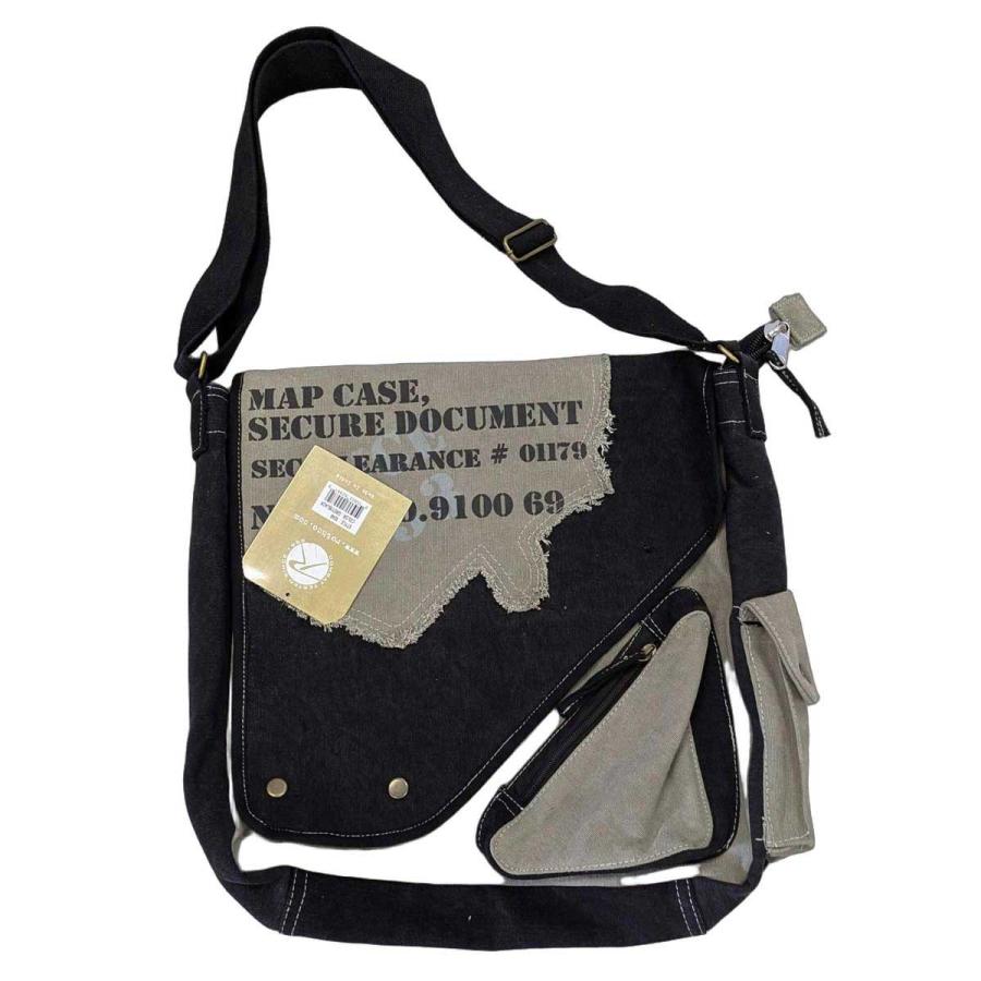 ヴィンテージ Pac Designsメッセンジャーバッグ 特大サイズ ROTHCO（ロスコ） ヴィンテージ ツートーン マップケース 黒