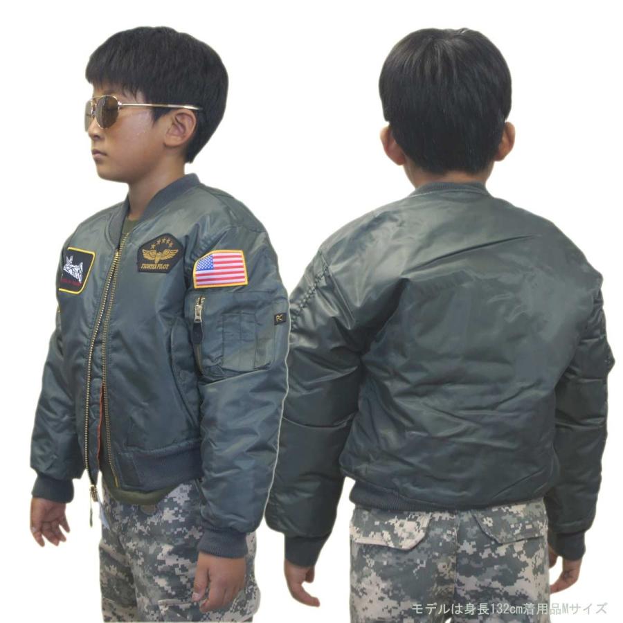 トップガン キッズ MA-1  パッチ付 フライトジャケット子供服 MA-1 FLIGHT JACKETS｜efc｜02